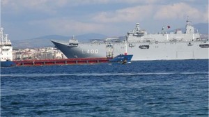 TCG Anadolu, 18 Mart törenleri için Çanakkale Boğazı’nda