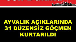 Ayvalık Açıklarında 31 Düzensiz Göçmen Kurtarıldı