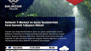 Balıkesir Valiliği'nden Kuvvetli Yağış Uyarısı