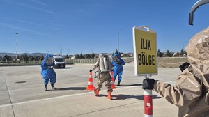 Balıkesir Havalimanı'nda KBRN Tatbikatı