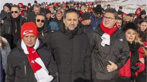 Özgür Özel ve Ensar Aytekin Sarıkamış Yürüyüşünde