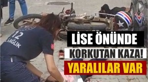 Okul Önünde Dehşet! Motosiklet Kazasında 3 Yaralı