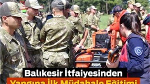 Balıkesir itfaiyesinden yangına ilk müdahale eğitimi