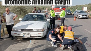 Burhaniye'de Motosiklet, Otomobile Arkadan Çarptı: 2 Yaralı