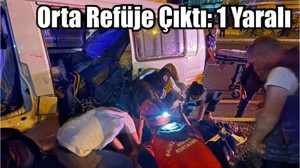 Edremit’te Panelvan Minibüs Orta Refüje Çıktı: 1 Yaralı