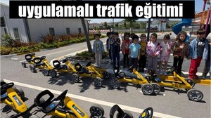 Minik öğrencilere uygulamalı trafik eğitimi