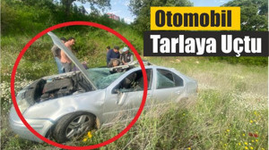 Balıkesir'de Otomobil Tarlaya Uçtu: 1 Yaralı