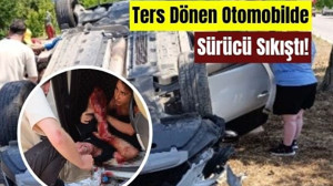 Balıkesir'de Ani Fren Faciası! Araç Ters Döndü!