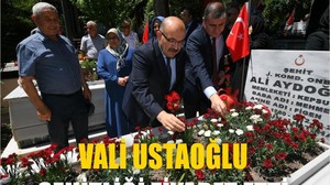 Vali Ustaoğlu, Şehit Aileleriyle Birlikte Şehitliği Ziyaret Etti
