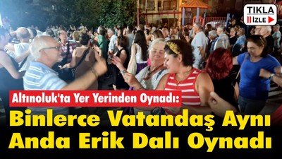 Altınoluk'ta Yer Yerinden Oynadı: Binlerce Vatandaş Aynı Anda Erik Dalı Oynadı