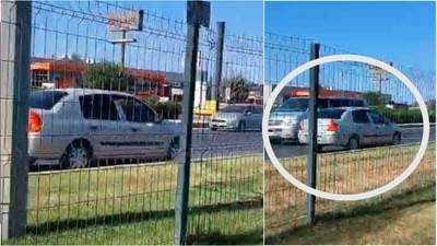 Film Gibi Olay, Edremit'te Araç Yolda Ters Gitti