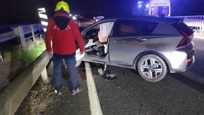 Havran’da Otomobil ile Motosiklet Çarpıştı