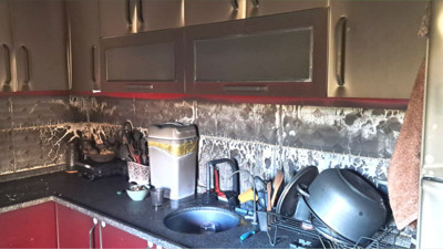 Balıkesir Kabakdere'de Mutfak Yangını