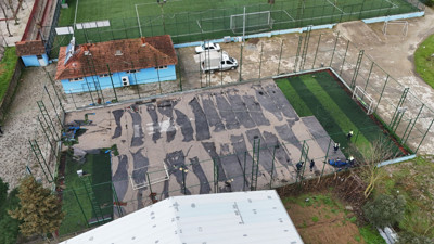 Balya'da Halı Saha Yenileme Mesaisi