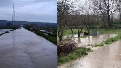 Susurluk Çayı’nda Sular Yükseldi, Tarlalar Su Altında!
