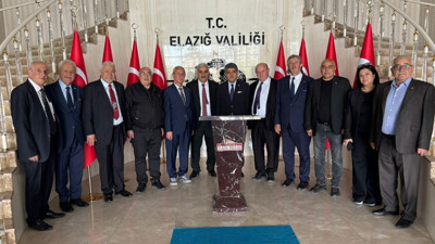 Türk Dünyası Gazeteciler Federasyonu heyetinden Elazığ Valisi Numan Hatipoğluna Ziyaret
