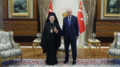 Cumhurbaşkanı Erdoğan, Fener Rum Patriği Bartholomeos'u kabul etti