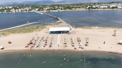 Ayvalık'ta Yeni Kum Adası Plajı Hizmete Açıldı