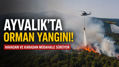 Ayvalık Çamoba’da Orman Yangını: 2 Uçak ve 1 Helikopter Müdahale Ediyor