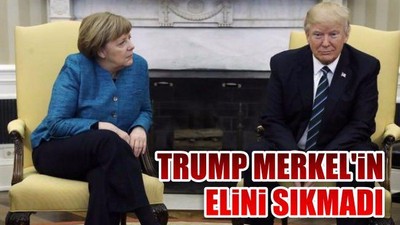 Trump Merkel'in elini sıkmadı