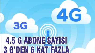 4,5G Abone Sayısı 3G'den 6 Kat Fazla!