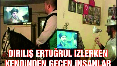 DİRİLİŞ ERTUĞRUL İZLERKEN KENDİNDEN GEÇEN İNSANLAR