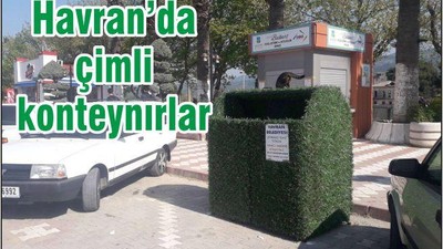 Havran’da çimli konteynırlar