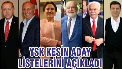YSK KESİN ADAY LİSTESİNİ AÇIKLADI