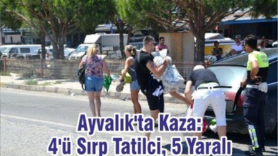 Ayvalık'ta Kaza: 4'ü Sırp Tatilci, 5 Yaralı