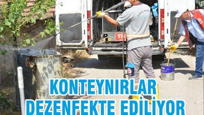 KONTEYNIRLAR , DEZENFEKTE EDİLİYOR
