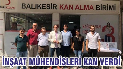 İNŞAAT MÜHENDİSLERİ KAN VERDİ