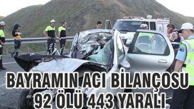 BAYRAMIN ACI BİLANÇOSU 92 ÖLÜ 443 YARALI