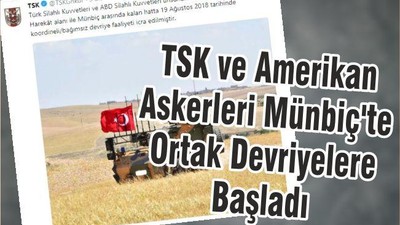 TSK ve Amerikan Askerleri Münbiç'te Ortak Devriyelere Başladı