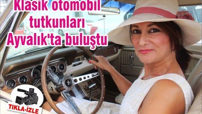 Klasik otomobil tutkunları Ayvalık'ta buluştu