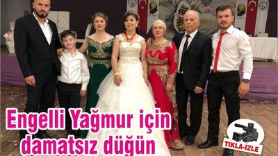 Engelli Yağmur için damatsız düğün