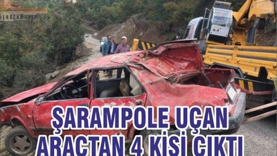 ŞARAMPOLE UÇAN ARAÇTAN 4 KİŞİ ÇIKTI