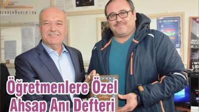 Öğretmenlere Özel Ahşap Anı Defteri