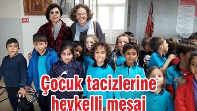Çocuk tacizlerine heykelli mesaj