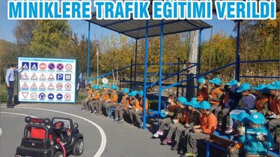 MİNİKLERE TRAFİK EĞİTİMİ VERİLDİ