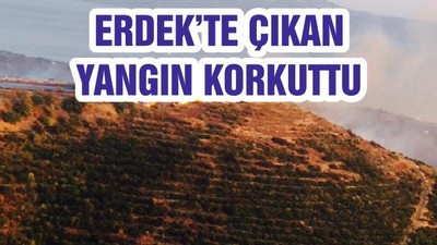 ERDEK’TE ÇIKAN YANGIN KORKUTTU