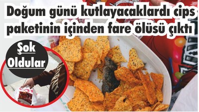 Doğum günü sürprizi! Cipsten Ölü Fare Çıktı