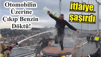 Otomobilin Üzerine Çıkıp Benzin Döktü!