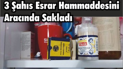3 Şahıs Esrar Hammaddesini Aracında Sakladı