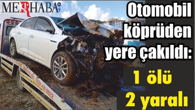 Kontrolden çıkan otomobil köprüden yere çakıldı: 1 ölü, 2 yaralı