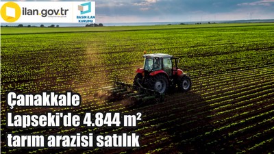 Çanakkale Lapseki'de 4.844 m² tarım arazisi icradan satılık