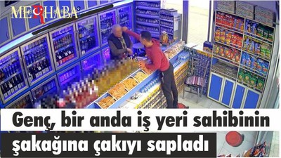 Tekel bayinde raflara göz gezdiren genç, bir anda iş yeri sahibinin şakağına çakıyı sapladı