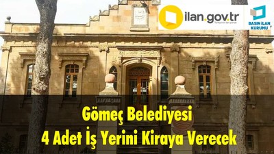 Gömeç Belediyesi 4 Adet İş Yerini Kiraya Verecek