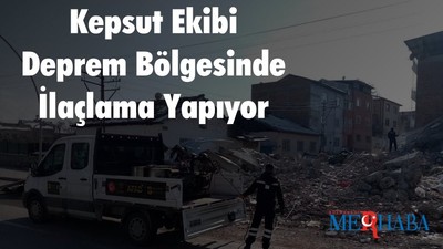Kepsut Ekibi Deprem Bölgesinde İlaçlama Yapıyor