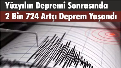 Yüzyılın Depremi Sonrasında 2 Bin 724 Artçı Deprem Yaşandı