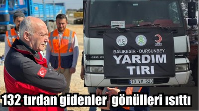 132 tırdan gidenler gönülleri ısıttı